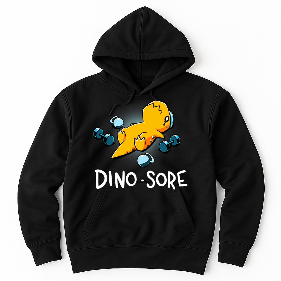 Dino Sore Funny Dinosaur Workout Gym Lifting Fitness Hoodie