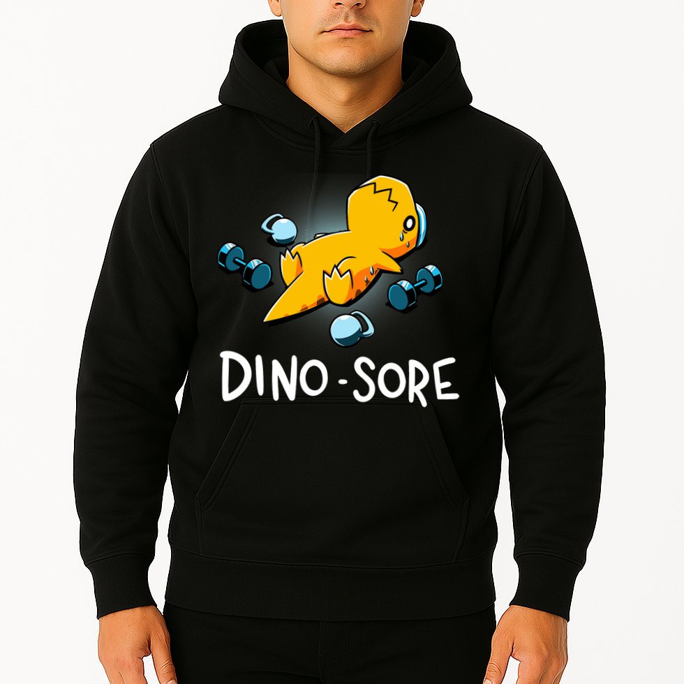 Dino Sore Funny Dinosaur Workout Gym Lifting Fitness Hoodie