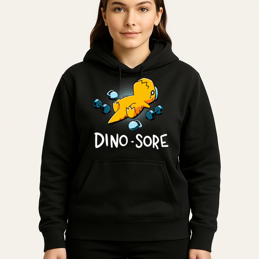 Dino Sore Funny Dinosaur Workout Gym Lifting Fitness Hoodie