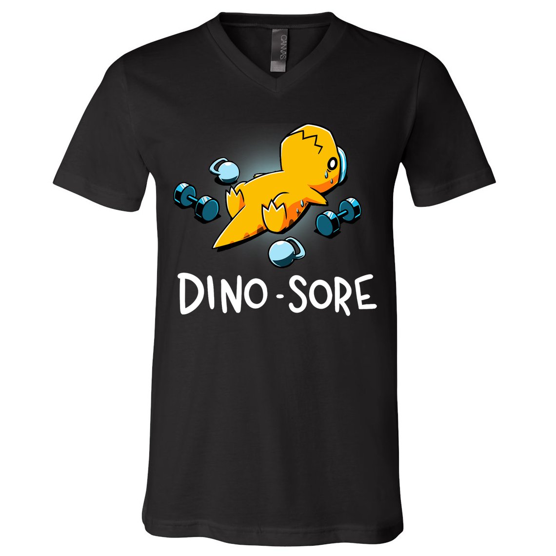 Dino Sore Funny Dinosaur Workout Gym Lifting Fitness V-Neck T-Shirt