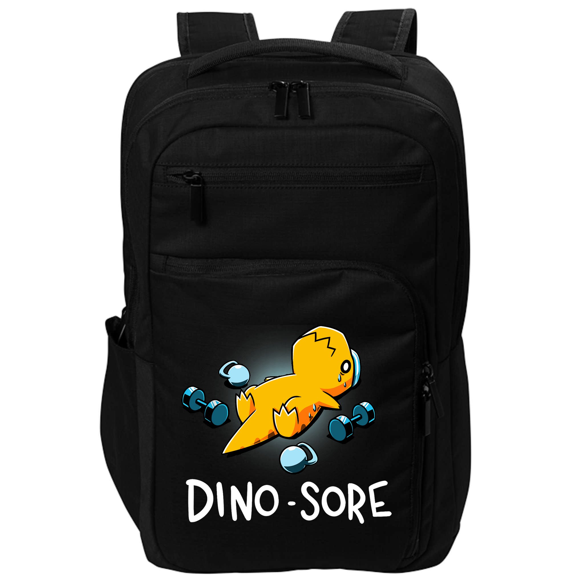 Dino Sore Funny Dinosaur Workout Gym Lifting Fitness Impact Tech Backpack