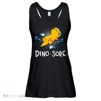 Dino Sore Funny Dinosaur Workout Gym Lifting Fitness Ladies Essential Flowy Tank