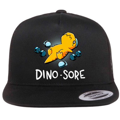 Dino Sore Funny Dinosaur Workout Gym Lifting Fitness Flatbill Hat