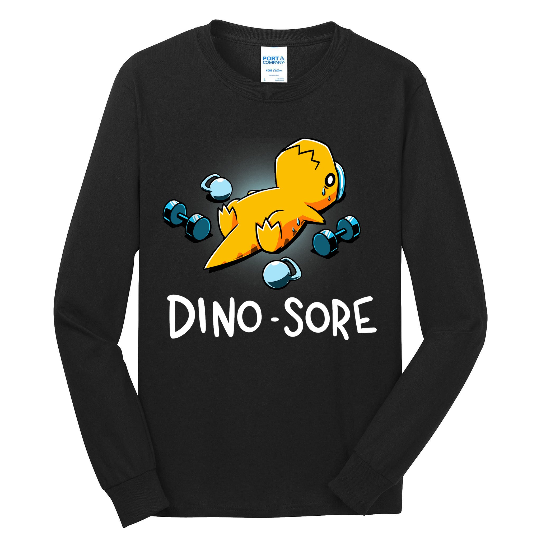 Dino Sore Funny Dinosaur Workout Gym Lifting Fitness Tall Long Sleeve T-Shirt
