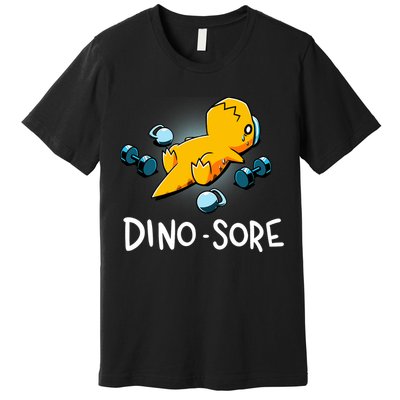 Dino Sore Funny Dinosaur Workout Gym Lifting Fitness Premium T-Shirt