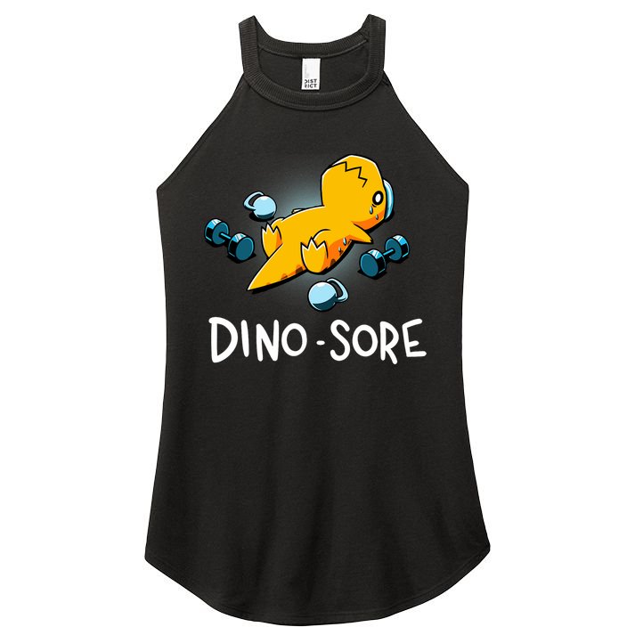 Dino Sore Funny Dinosaur Workout Gym Lifting Fitness Women's Perfect Tri Rocker Tank