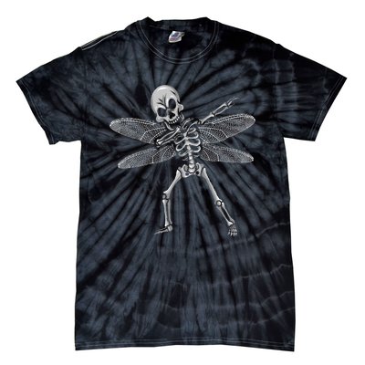 Dabbing Skeleton Fairy Funny Halloween GoblinCore Tie-Dye T-Shirt