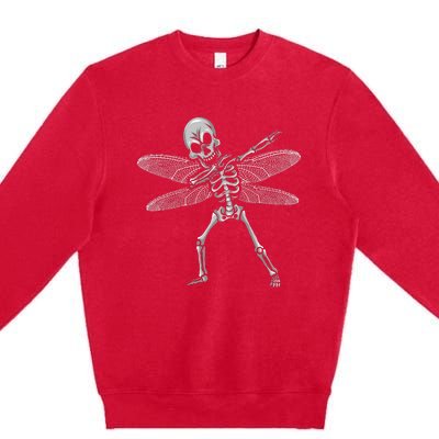 Dabbing Skeleton Fairy Funny Halloween GoblinCore Premium Crewneck Sweatshirt