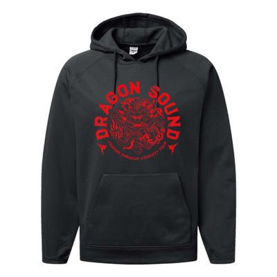 Dragon Sound Friends Through Eternity Red Print Performance Fleece Hoodie