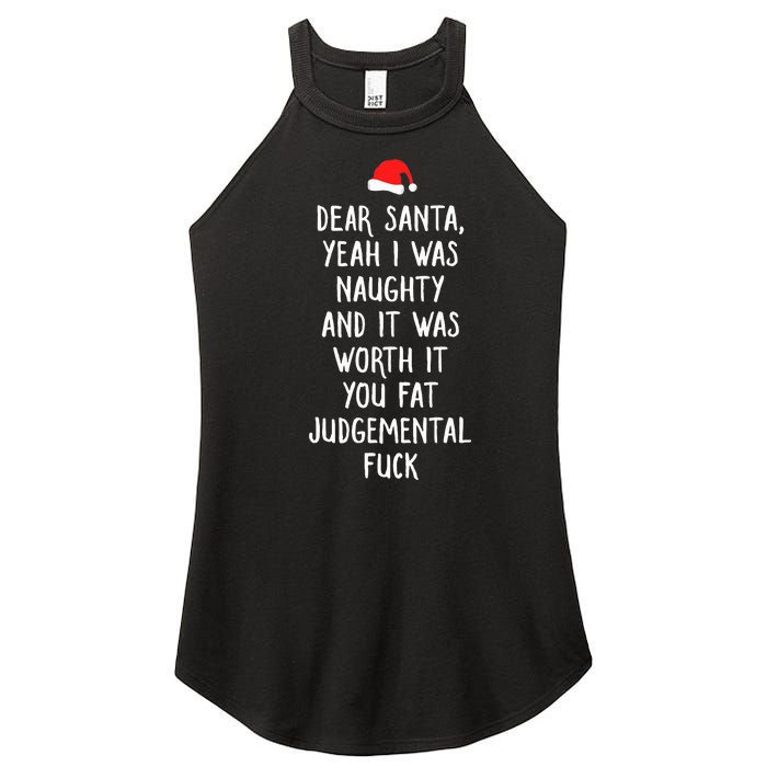 Dear Santa Funny Inappropriate Christmas Women’s Perfect Tri Rocker Tank