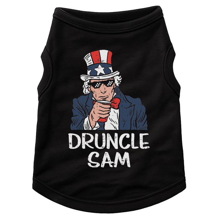 Druncle Sam Funny Uncle Sam Beer 4th Of July Party Drinking Doggie Tank