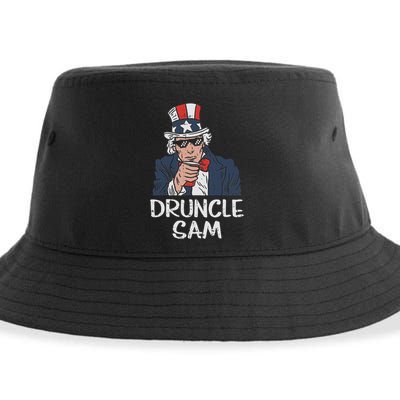 Druncle Sam Funny Uncle Sam Beer 4th Of July Party Drinking Sustainable Bucket Hat