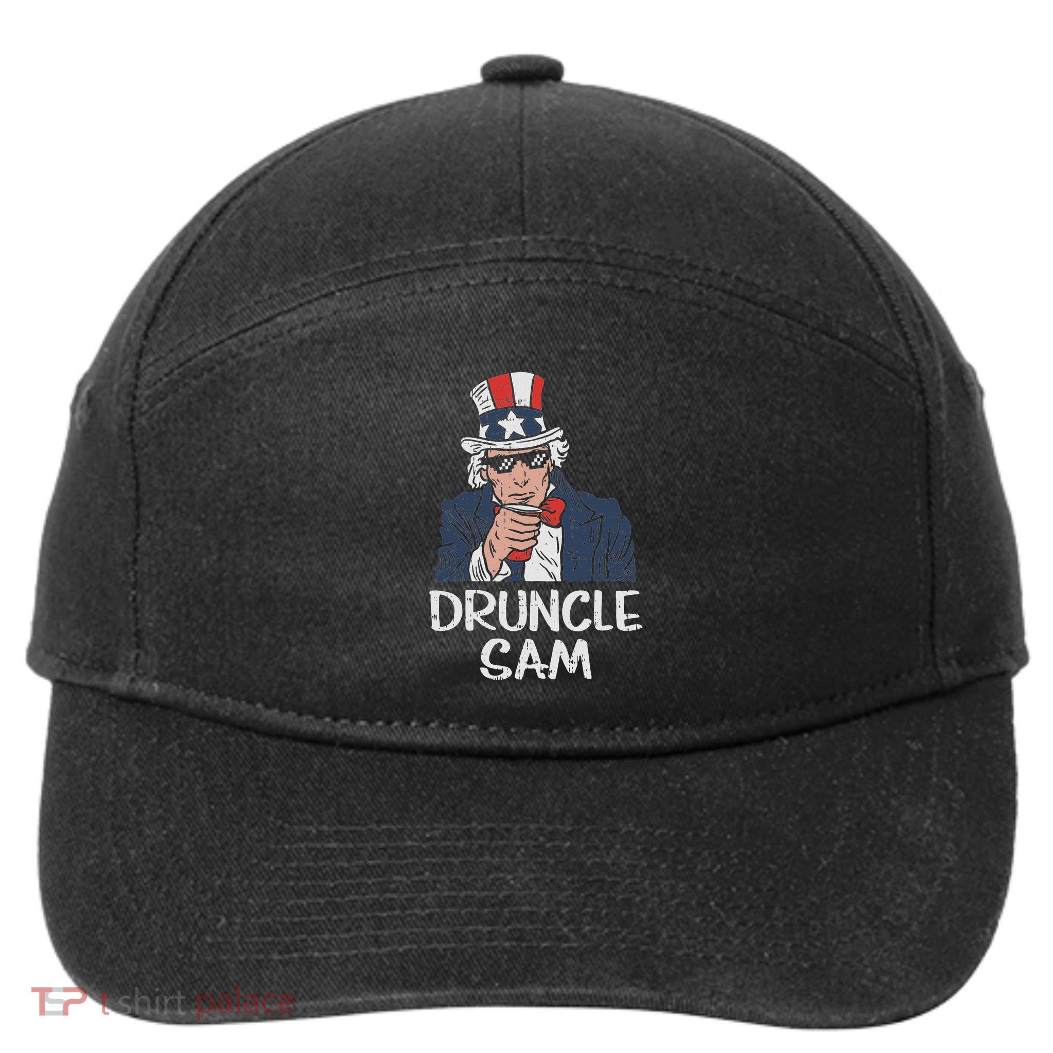 Druncle Sam Funny Uncle Sam Beer 4th Of July Party Drinking 7-Panel Snapback Hat