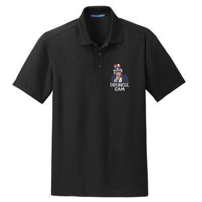 Druncle Sam Funny Uncle Sam Beer 4th Of July Party Drinking Dry Zone Grid Polo