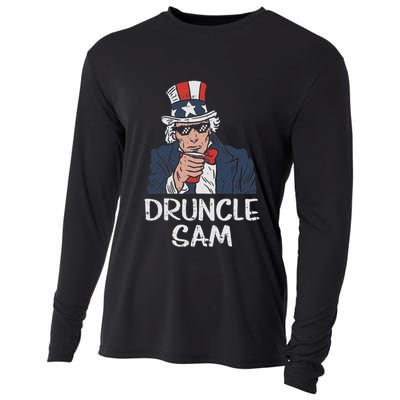 Druncle Sam Funny Uncle Sam Beer 4th Of July Party Drinking Cooling Performance Long Sleeve Crew