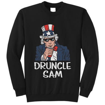 Druncle Sam Funny Uncle Sam Beer 4th Of July Party Drinking Tall Sweatshirt