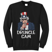 Druncle Sam Funny Uncle Sam Beer 4th Of July Party Drinking Tall Sweatshirt