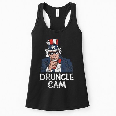 Druncle Sam Funny Uncle Sam Beer 4th Of July Party Drinking Womens Tank Top