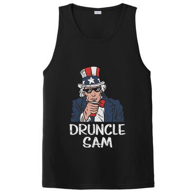 Druncle Sam Funny Uncle Sam Beer 4th Of July Party Drinking PosiCharge Competitor Tank