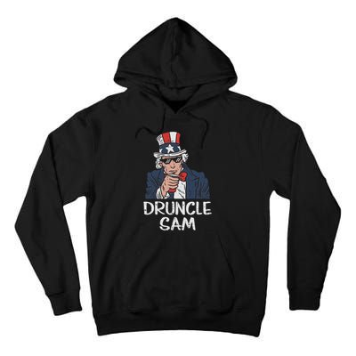 Druncle Sam Funny Uncle Sam Beer 4th Of July Party Drinking Tall Hoodie