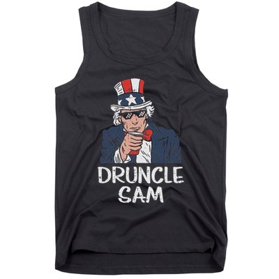 Druncle Sam Funny Uncle Sam Beer 4th Of July Party Drinking Tank Top