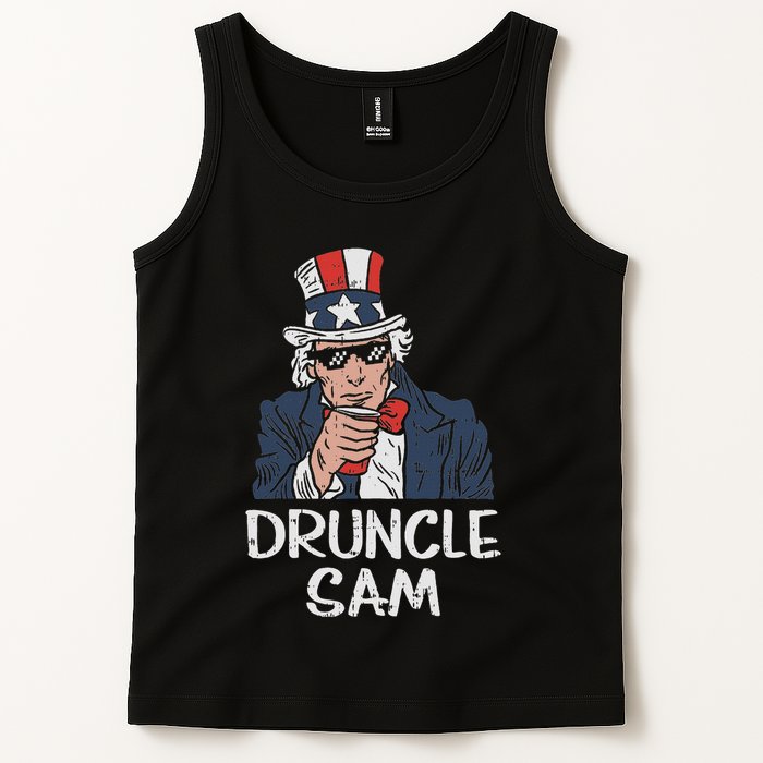 Druncle Sam Funny Uncle Sam Beer 4th Of July Party Drinking Tank Top