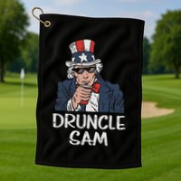 Druncle Sam Funny Uncle Sam Beer 4th Of July Party Drinking Golf Towel