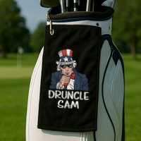Druncle Sam Funny Uncle Sam Beer 4th Of July Party Drinking Golf Towel