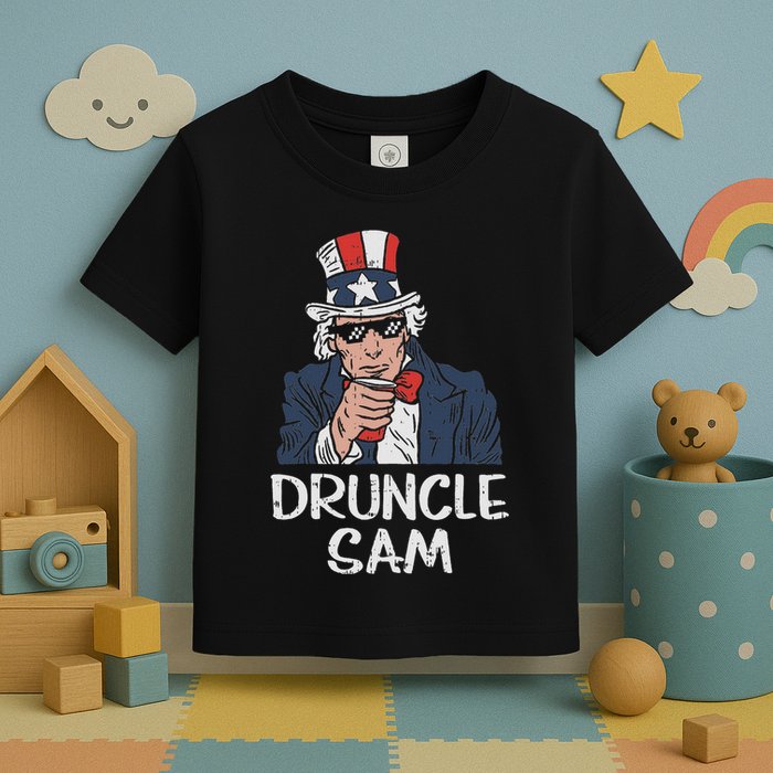 Druncle Sam Funny Uncle Sam Beer 4th Of July Party Drinking Toddler T-Shirt