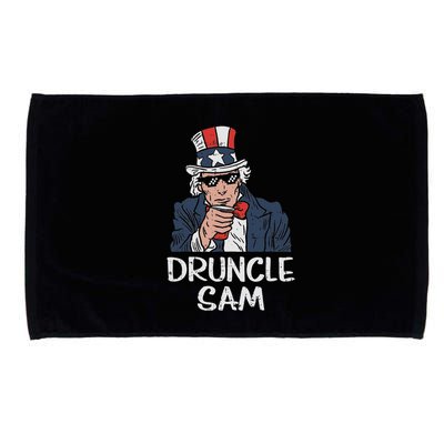 Druncle Sam Funny Uncle Sam Beer 4th Of July Party Drinking Microfiber Hand Towel