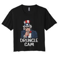 Druncle Sam Funny Uncle Sam Beer 4th Of July Party Drinking Crop Top