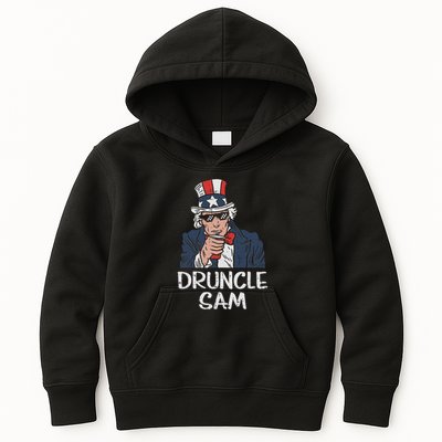 Druncle Sam Funny Uncle Sam Beer 4th Of July Party Drinking Kids Hoodie
