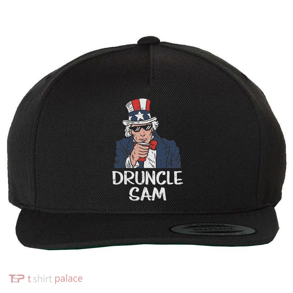 Druncle Sam Funny Uncle Sam Beer 4th Of July Party Drinking Wool Snapback Cap