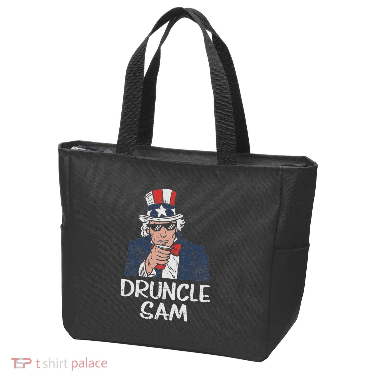 Druncle Sam Funny Uncle Sam Beer 4th Of July Party Drinking Zip Tote Bag