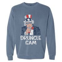 Druncle Sam Funny Uncle Sam Beer 4th Of July Party Drinking Garment-Dyed Sweatshirt