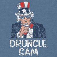Druncle Sam Funny Uncle Sam Beer 4th Of July Party Drinking Garment-Dyed Sweatshirt