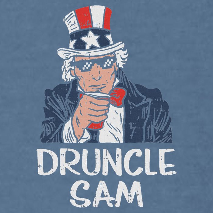 Druncle Sam Funny Uncle Sam Beer 4th Of July Party Drinking Garment-Dyed Sweatshirt