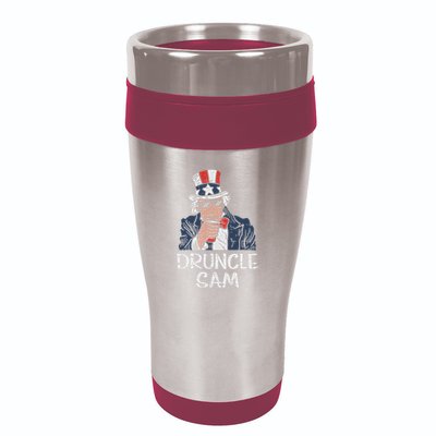 Druncle Sam Funny Uncle Sam Beer 4th Of July Party Drinking 16oz Travel Tumbler