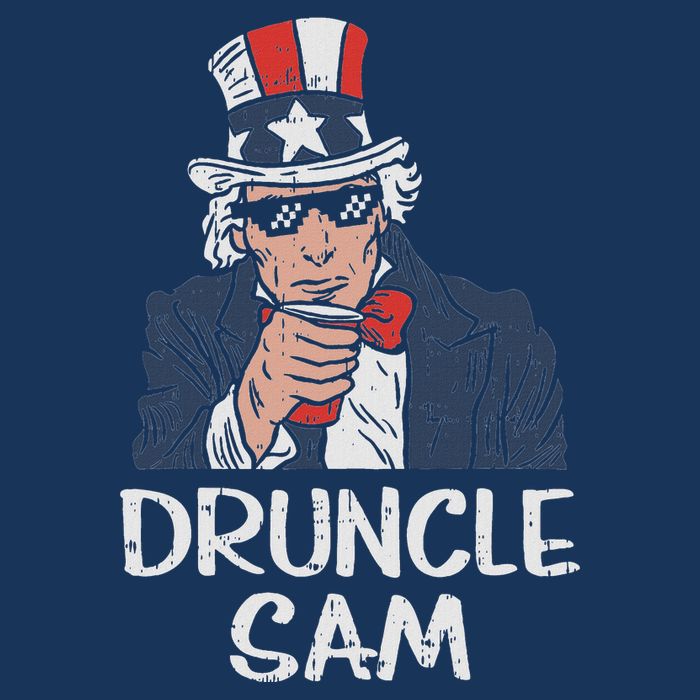 Druncle Sam Funny Uncle Sam Beer 4th Of July Party Drinking Infant Baby Jersey Bodysuit