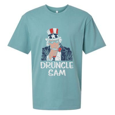 Druncle Sam Funny Uncle Sam Beer 4th Of July Party Drinking Sueded Cloud Jersey T-Shirt