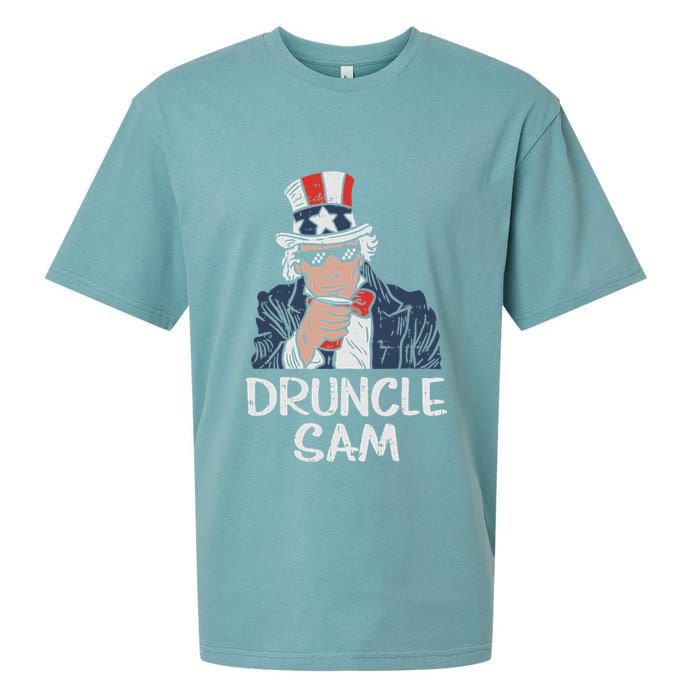 Druncle Sam Funny Uncle Sam Beer 4th Of July Party Drinking Sueded Cloud Jersey T-Shirt