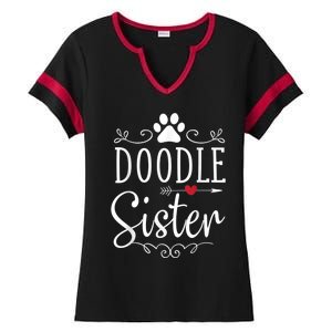 Doodle Sister Funny Doodle Lover Outfit Ladies Halftime Notch Neck Tee