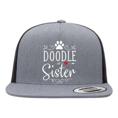 Doodle Sister Funny Doodle Lover Outfit Flat Bill Trucker Hat