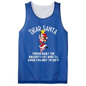 Dear Santa Forget The Naughty List S Funny Christmas Gift Mesh Reversible Basketball Jersey Tank