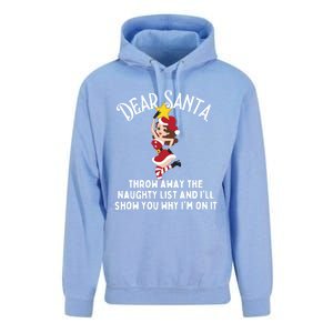 Dear Santa Forget The Naughty List S Funny Christmas Gift Unisex Surf Hoodie