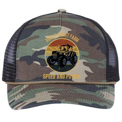 Diddly Squat Farm Speed And Power Tractor Vintage Retro Rope Trucker Hat Cap