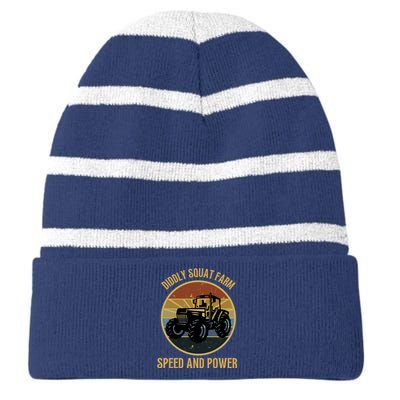 Diddly Squat Farm Speed And Power Tractor Vintage Striped Beanie with Solid Band