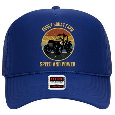 Diddly Squat Farm Speed And Power Tractor Vintage High Crown Mesh Back Trucker Hat