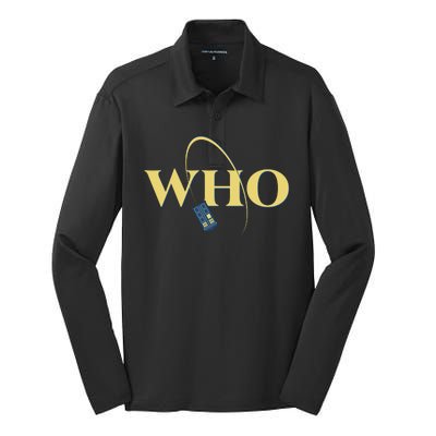 DrWho Sci Fi Show Fan Silk Touch Performance Long Sleeve Polo