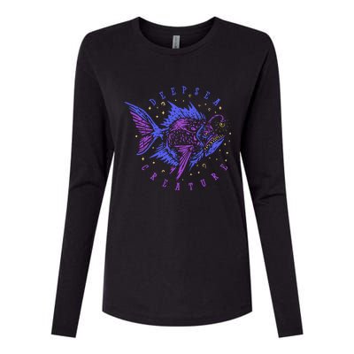 Deep Sea Fish Creature Womens Cotton Relaxed Long Sleeve T-Shirt